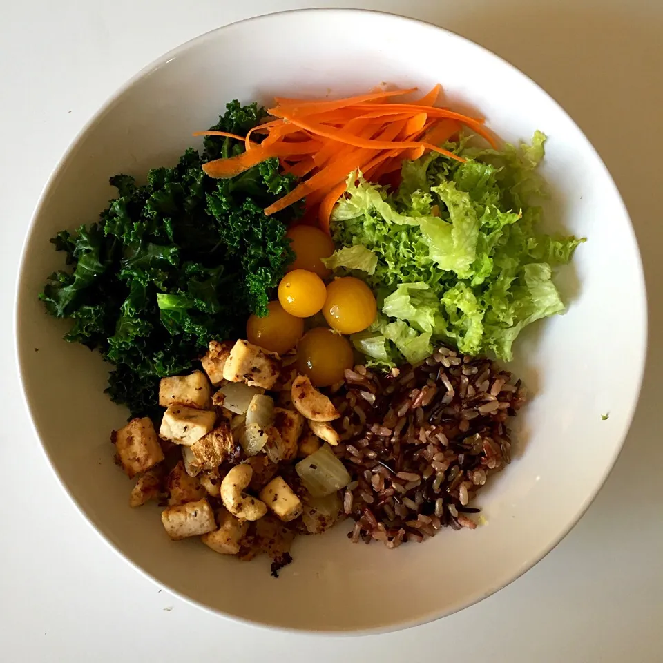 Wild rice, salad, kale, tofu|victoria valerioさん