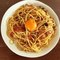 きのことベーコンの和風パスタ|さきさん