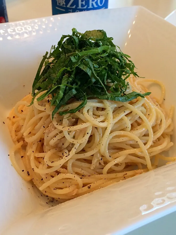 男の料理シリーズ。ツナと大葉の冷製パスタ柚子胡椒味。|team.k888@icloud.comさん