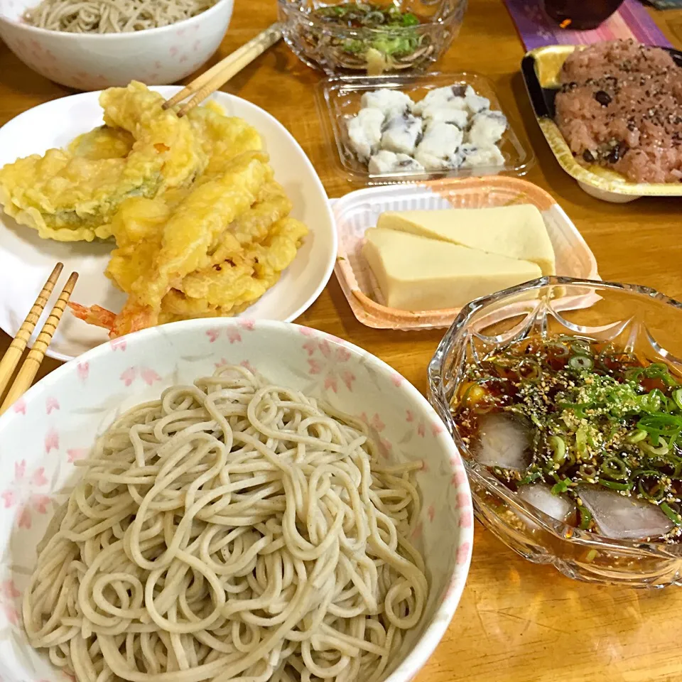 昨日の晩御飯❗️流水麺と惣菜色々(^o^)|すかラインさん