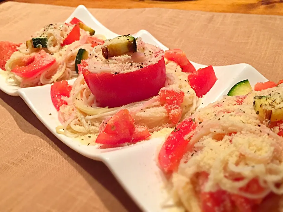 トマトとズッキーニの素麺カッペリーニ|薗田理沙さん