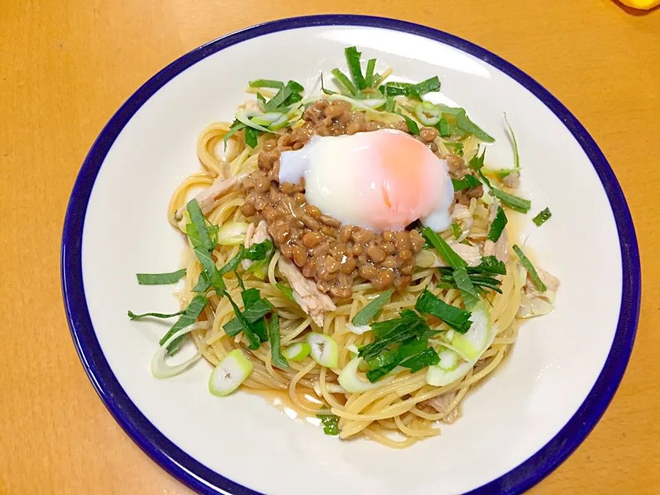 ササミと納豆の和風冷製パスタ|コロ助さん