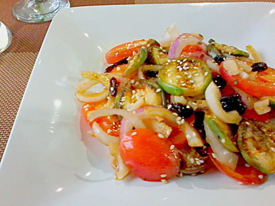 Grilled Thai Eggplant in Sesame Oil Salad 🍋🍆🍅|🌼 Pooja's Kitchenette 🌼さん