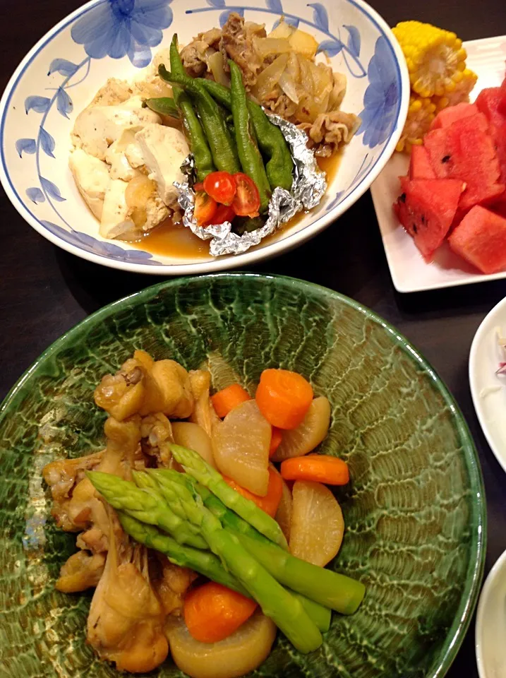 チキンと大根の煮物、肉とうふ|しもっち"もたれつさん