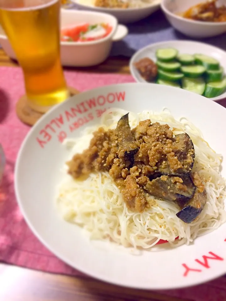 肉味噌茄子のおそうめん😋🎐|舞さん