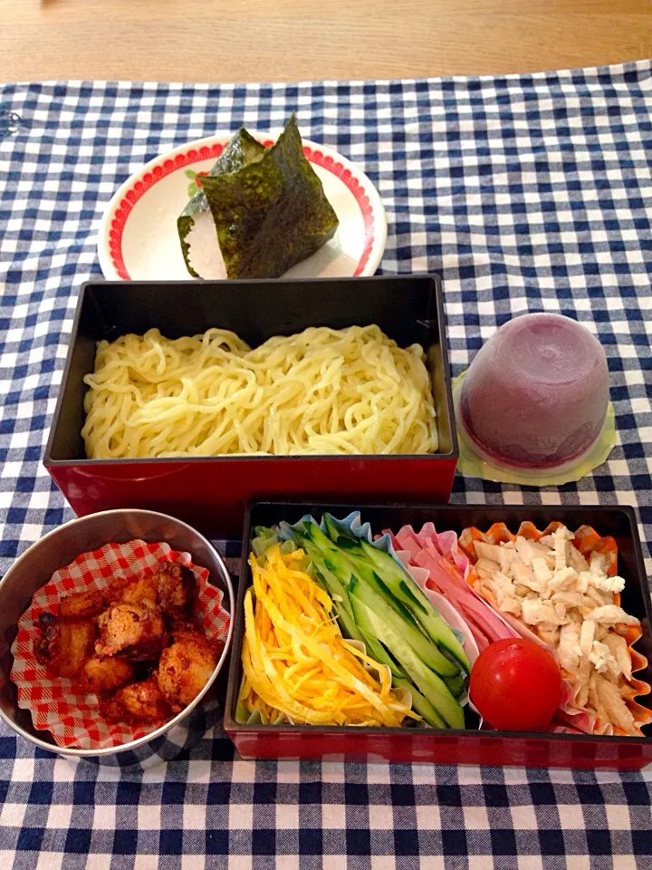 🎐冷やし中華&タコの唐揚げ弁当 7/31|ピロさん