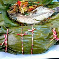 Snapdishの料理写真:Steamed Fish (in banana leaf) 🐠🐠🐠