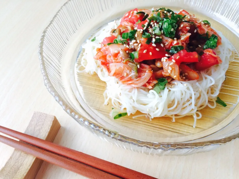 夏野菜そうめん〜トマトver〜|長い谷の川さん