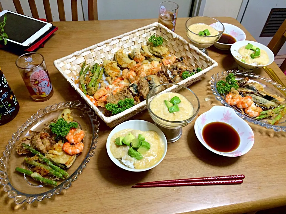 Snapdishの料理写真:Dinner tempura and nagaimo  with avocado on the top|Babyluv Cabrera Ocampoさん