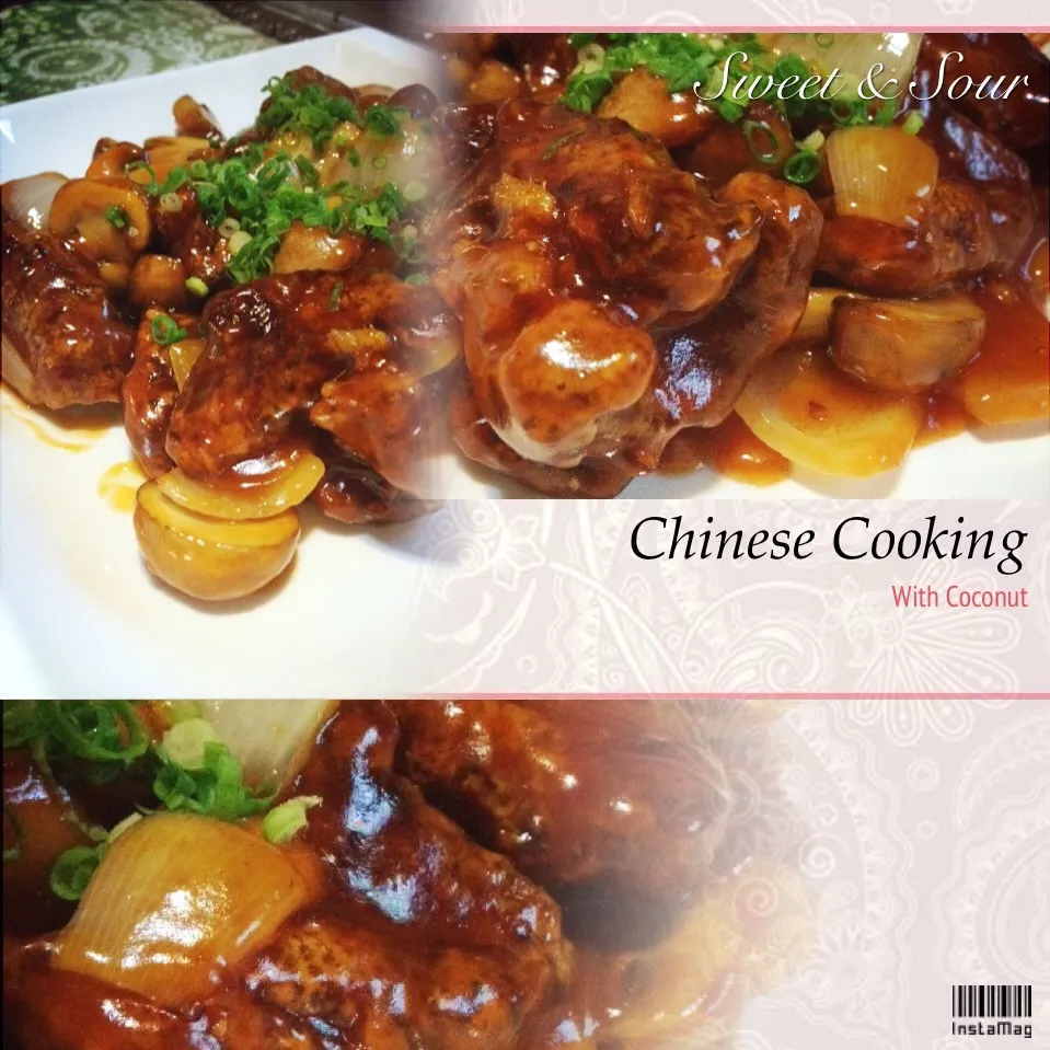 Spicy Coconut Sweet & Sour Pork with Brown Top Mushrooms|Emanuel Hayashiさん