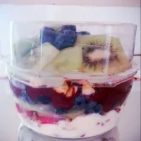 Snapdishの料理写真:Parfait Bowls #Strawberries #Kiwi #Chocolate #Blueberries #PeanutButter #Granola #DriedBanana  #VanillaHoneyYogurt|Garcia Jasnique Hallさん