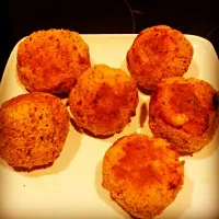 Snapdishの料理写真:Homemade #ScotchEggs 
Double breadcrumbed with garlic & herbs|James Moretonさん