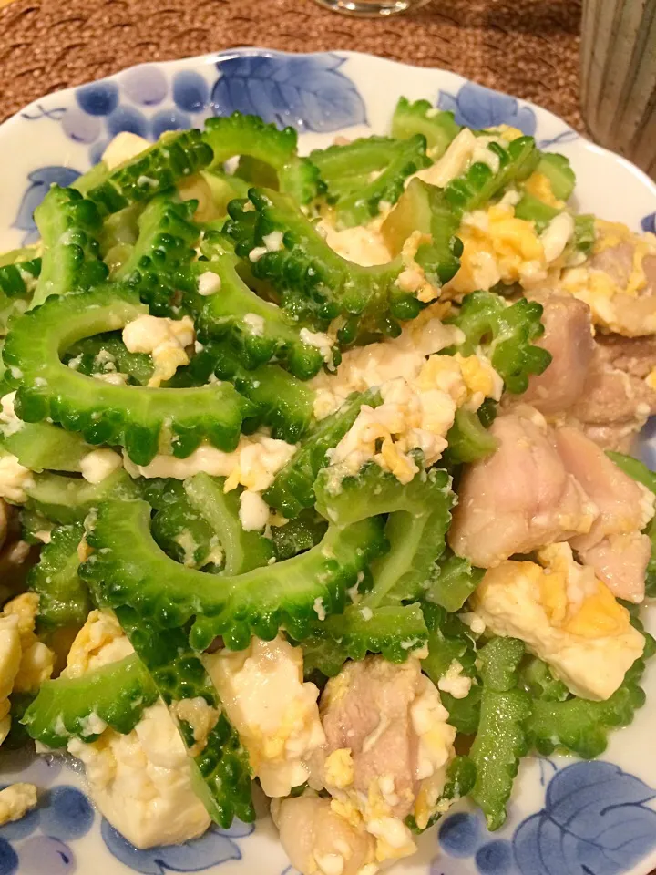 Snapdishの料理写真:鶏肉のゴーヤチャンプル！|keitanさん