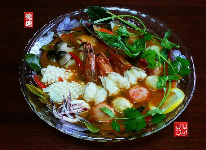 酸辣海鲜汤。。。hot and sour seafood soup|steven z.y.さん