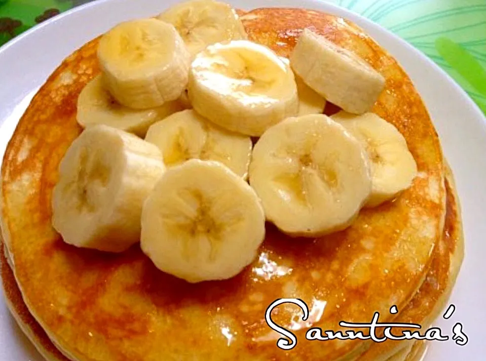 ✨BANANA PANCAKES for breakfast😋バナナパンケーキ、はちみつたっぷり😋✨|🌺Sanntina🌺さん