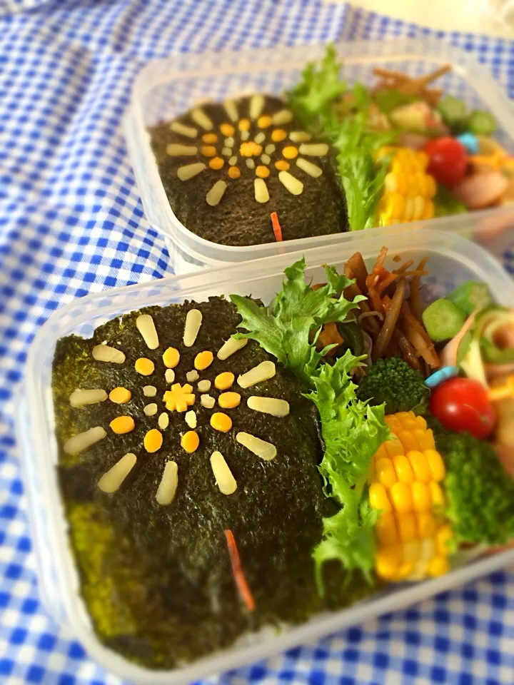 学童弁当🍀花火✨|なかじー。さん