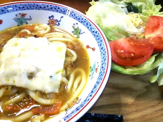 チーズのカレーうどん|草木苺さん