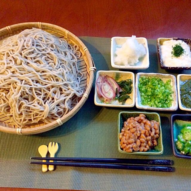 Buckwheat of yamato sticky yam natto okra grated radish harbとろろ ねばx2
