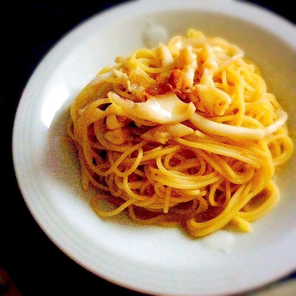 Snapdishの料理写真:イカと梅の冷製パスタ🍝|meyou..さん