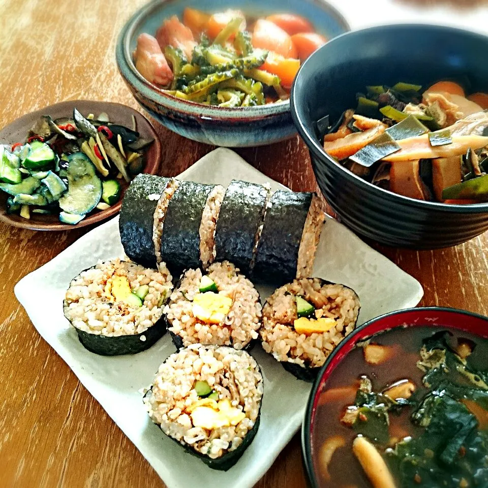 朝から巻く舞茸ご飯|プチテンよすさん