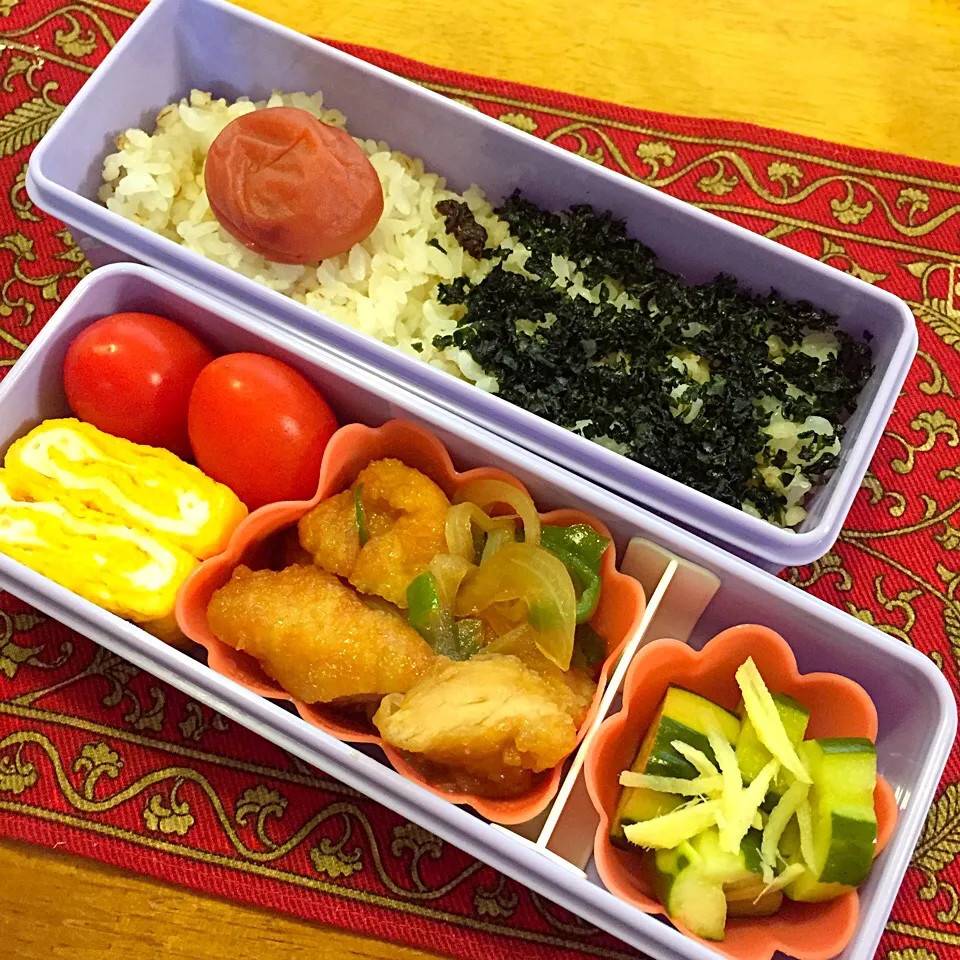 鶏唐揚げの麺つゆ煮弁当|もえさん