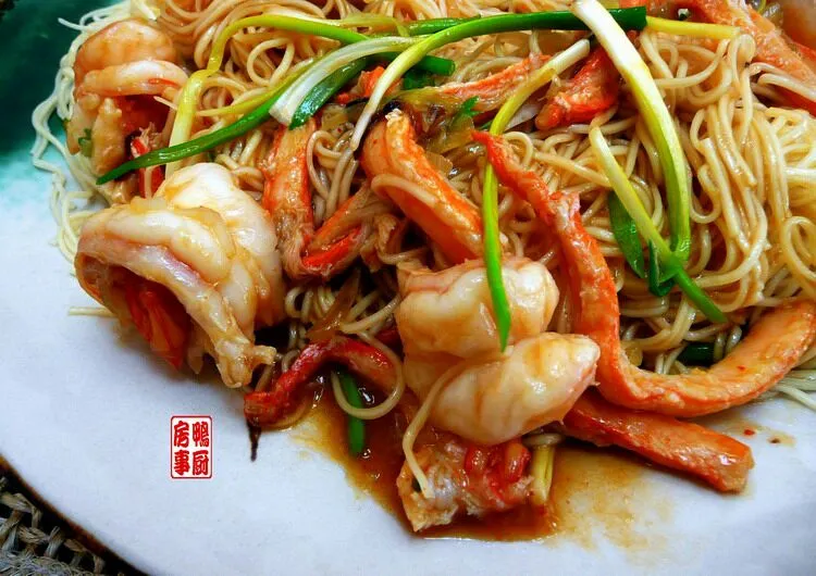 虾汁捞面。。。noodle with snow crab and prawn 3|steven z.y.さん