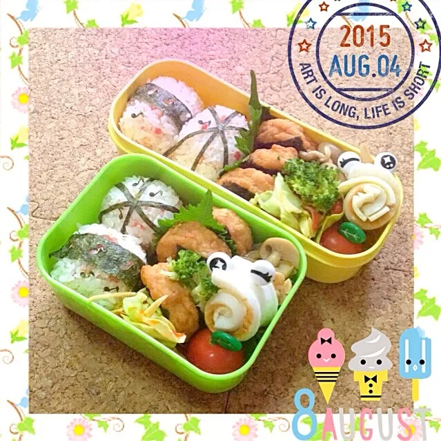 Snapdishの料理写真:2015/8/4  学童お弁当|もっさんさん