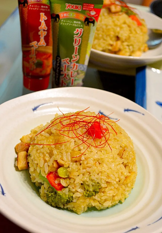 Green Curry Fried Rice 💕 Using Youki Green Curry Paste in Tube ✨ Great Paste & Taste 👍🏼😋❤️|💖 ジジ 💖さん