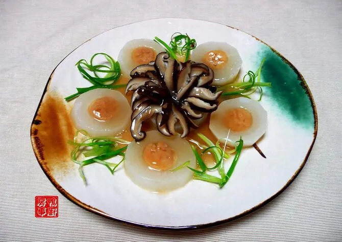 元贝镶萝卜。。。steamed dried scallop with turnip and shitake mushroom 2|steven z.y.さん