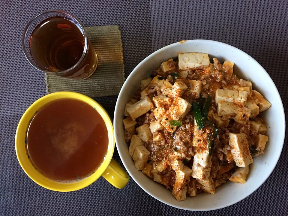 麻婆豆腐丼|ばーさんさん