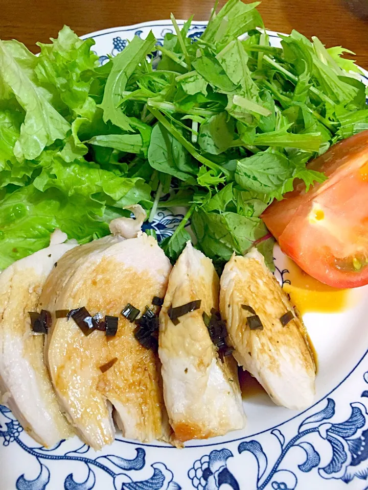 Snapdishの料理写真:鶏肉のニラ醤油かけ|ふくぷくさん