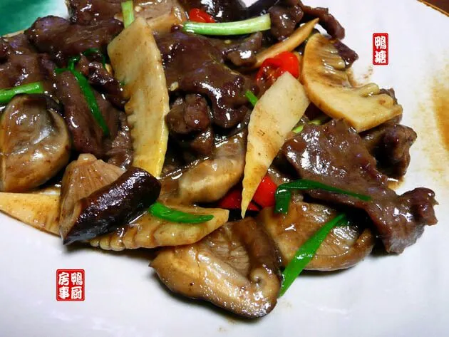 双冬牛。。。stir-fried beef with bamboo shoot and shitake mushroom.|steven z.y.さん