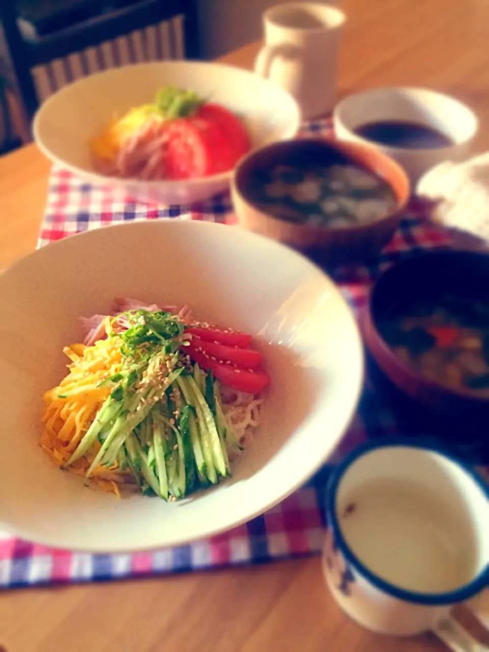 素麺で冷やし中華|えりゐさん