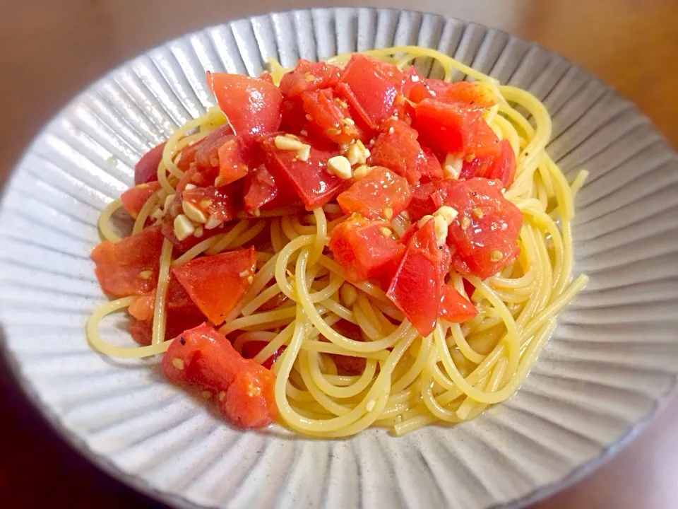 トマトの冷製パスタ|スヌンピさん