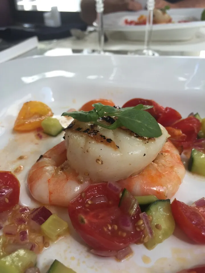 Grilled Spicy Shrimp and Scallops with Gazpacho|Christine pavelkaさん