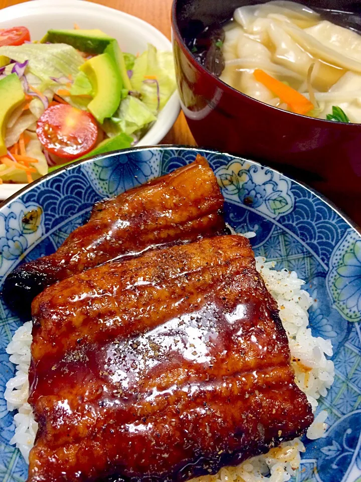 Snapdishの料理写真:土用の丑の日の和洋中折衷ご飯|ちな姉＠水ノ智南英さん