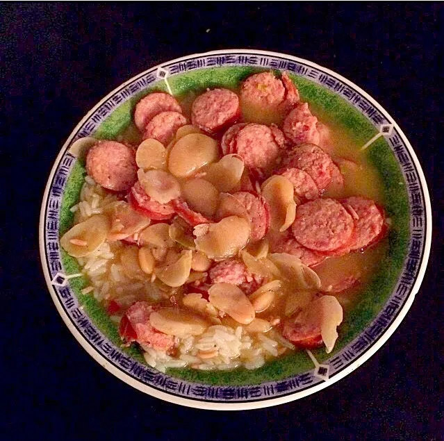 Butter beans, sausage and rice😋|Cliff Whiteさん