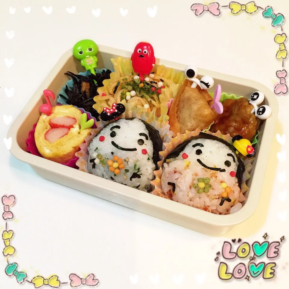 Snapdishの料理写真:ガチャピン&ムックとピクニック❤︎弁当|Makinsさん