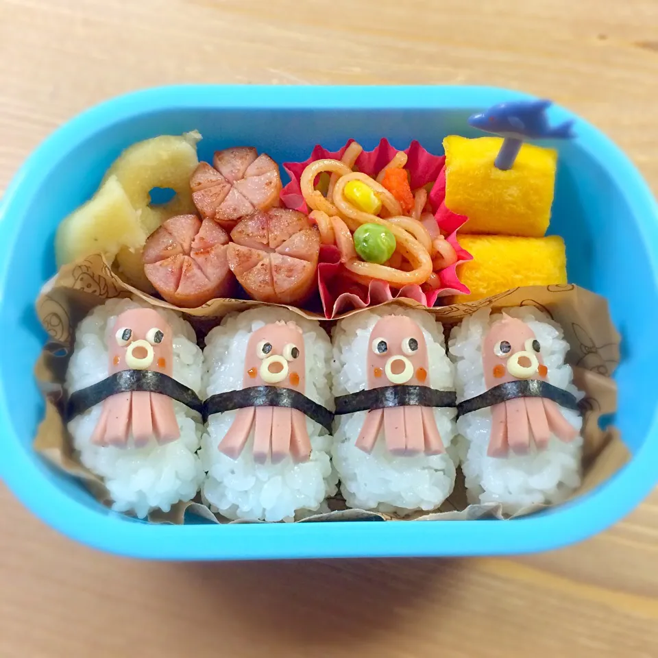 Snapdishの料理写真:タコさんいっぱいお弁当|ぴぃさん