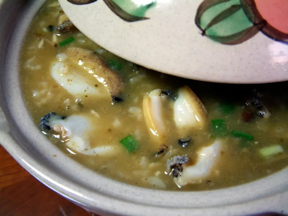 Snapdishの料理写真:济州风鲍鱼粥。。。jejudo style abalone porridge 2|steven z.y.さん