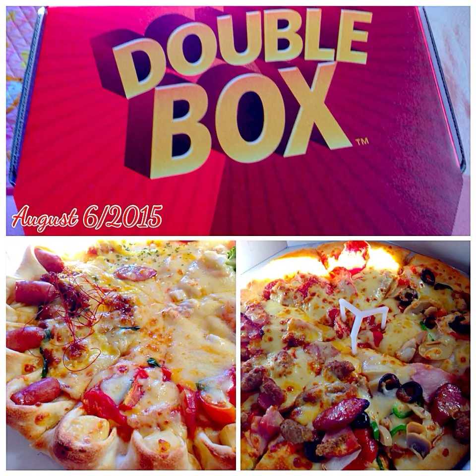 August 6/2015 .. Pizza Hut .. Double Box .. 娘の友達今内にきています(^_^)|Deana/Akinaさん