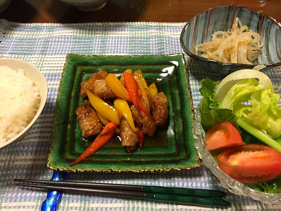 柔らか豚肉とパプリカの黒酢炒め|愛ペガさん