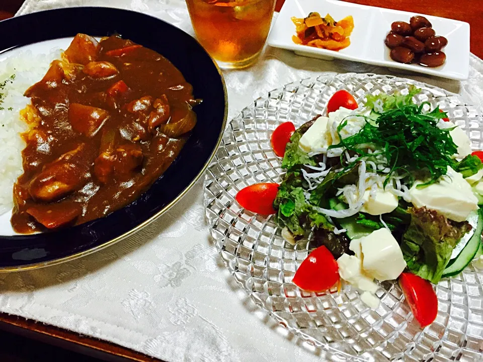 チキンカレー&豆腐しらすサラダ🍛|ｋｚｓｙｋさん