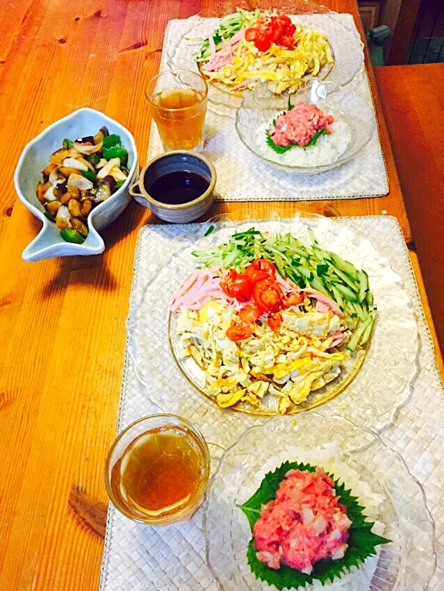 あぶらみそ、ネギトロ丼、冷やし中華^ ^♡|みみさん