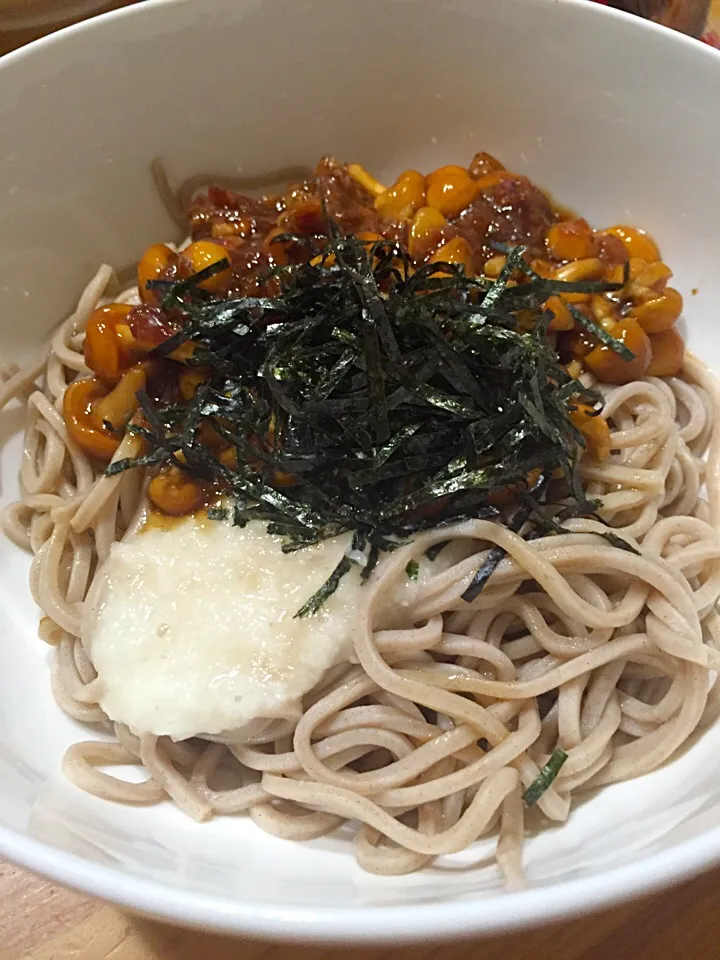 なめこと長芋のそば mushroom and chinese yam japanese noodles|Reiko Araiさん