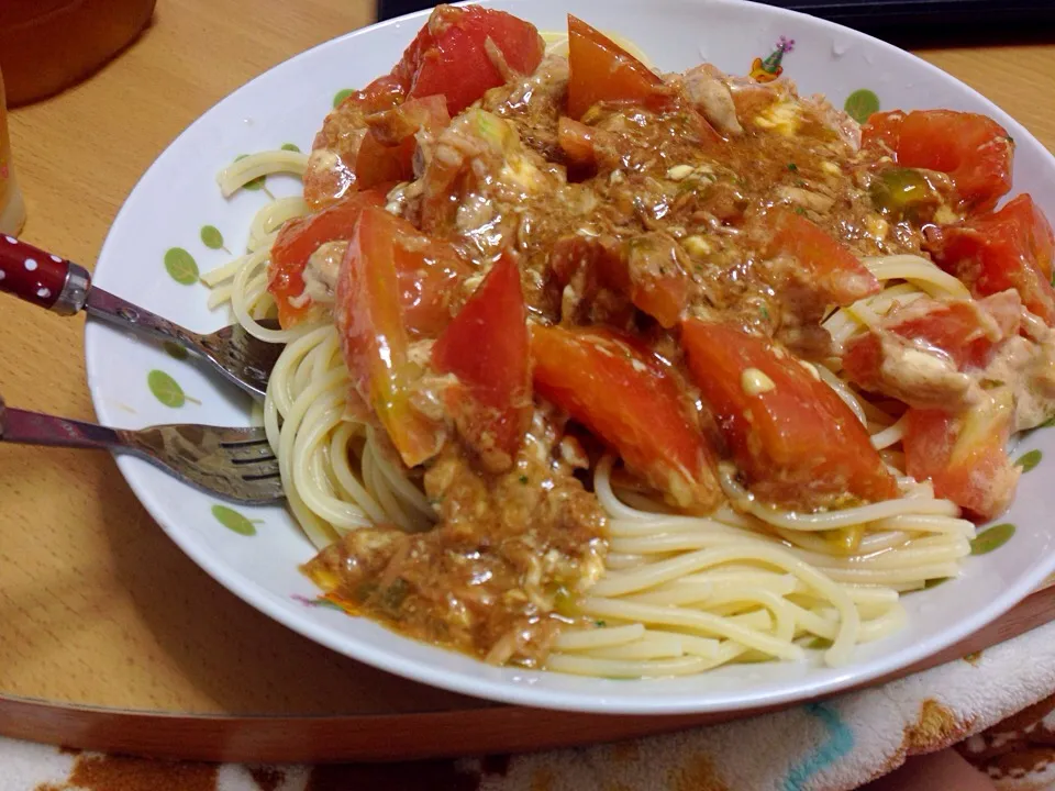 トマトの冷製パスタ|ぴさん