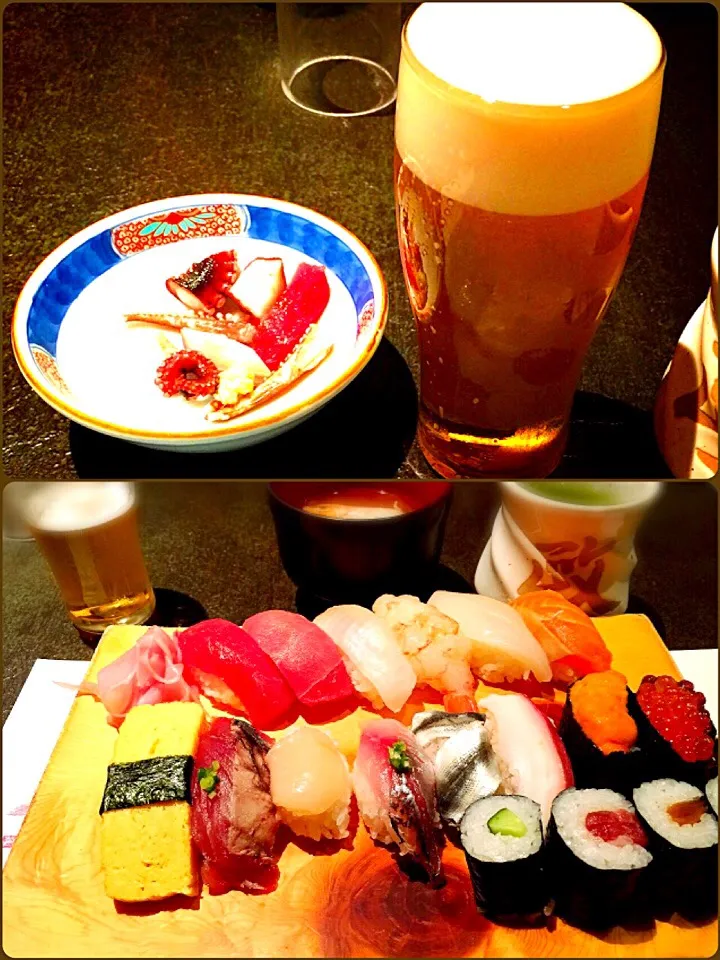 握り寿し大盛り🍣＋ランチビール🍺@鮨政|マニラ男さん