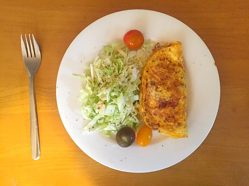 Natto Omelette and salad|Kaori Kanekoさん