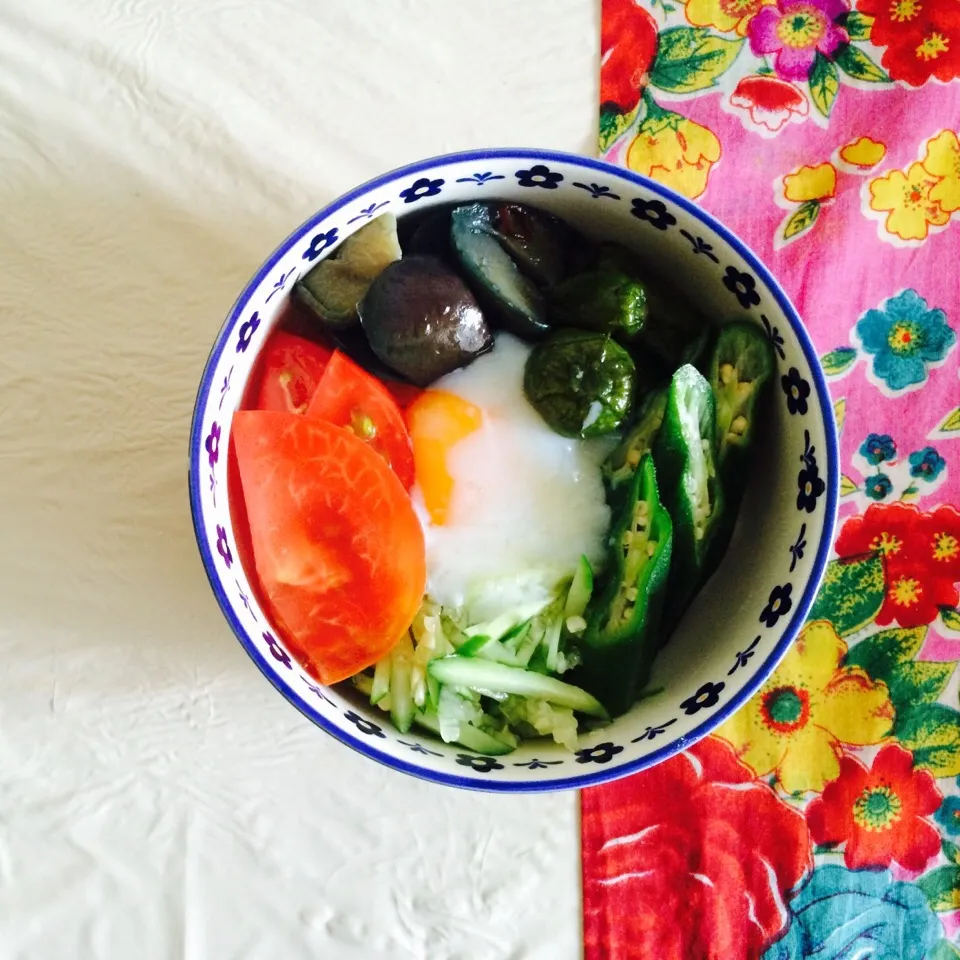 夏野菜具だくさん素麺弁当|長い谷の川さん