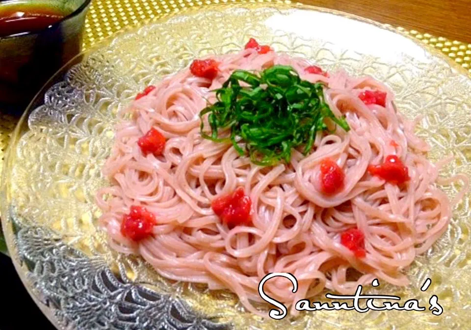 ✨Cold pickled-plum flavored udon noodles...よく冷やした梅うどん...さっぱり & さわやか😋✨|🌺Sanntina🌺さん